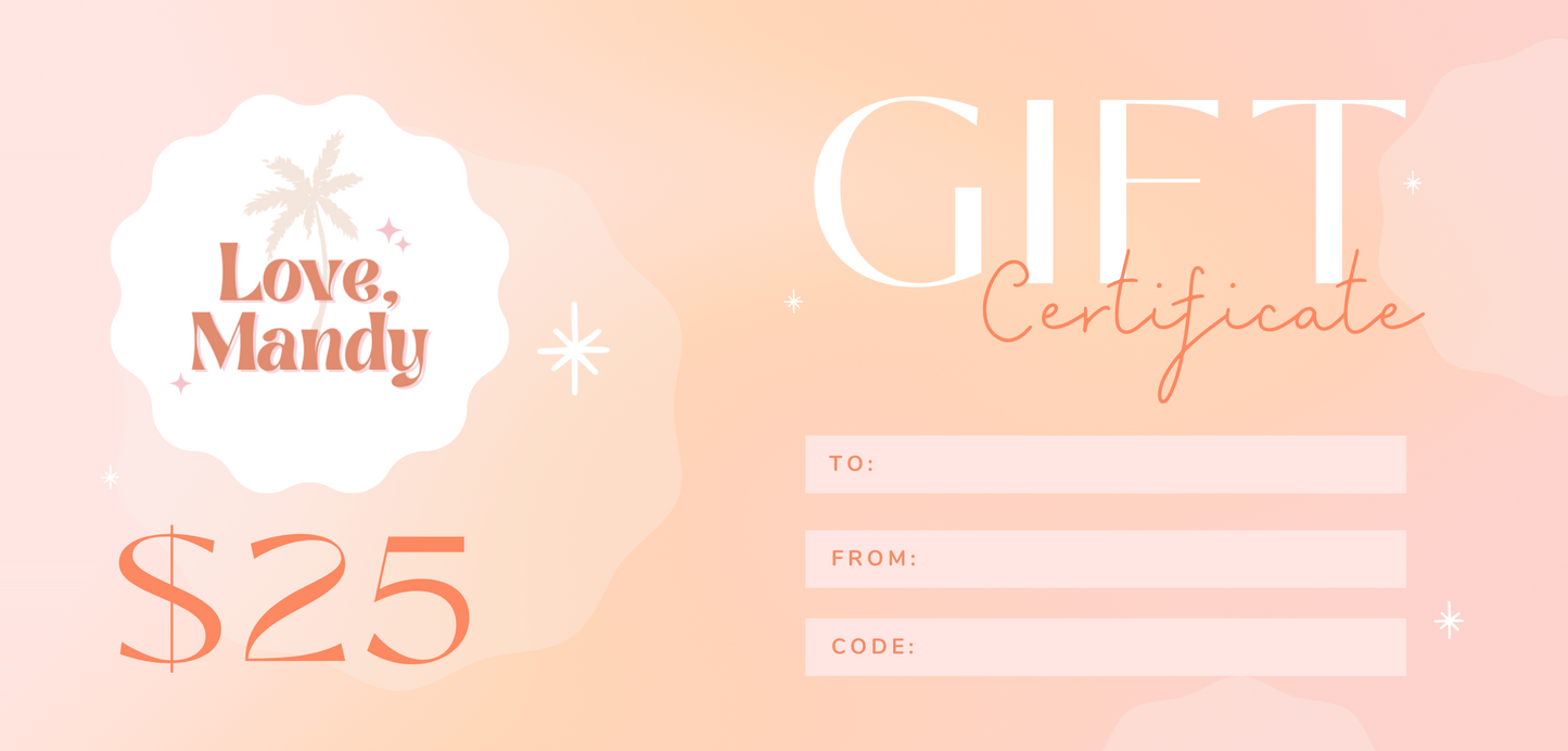 Gift Certificate- Digital Code