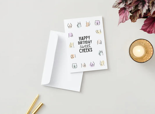"Happy Birthday, Sweet Cheeks" Greeting Card