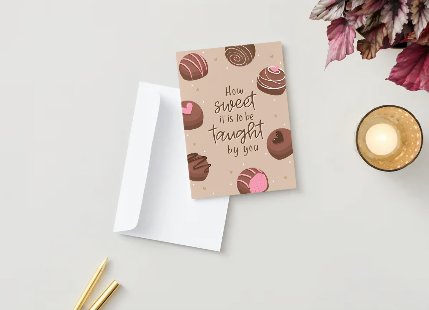 'Learning is Sweet' Teacher Valentine's Day Greeting Card