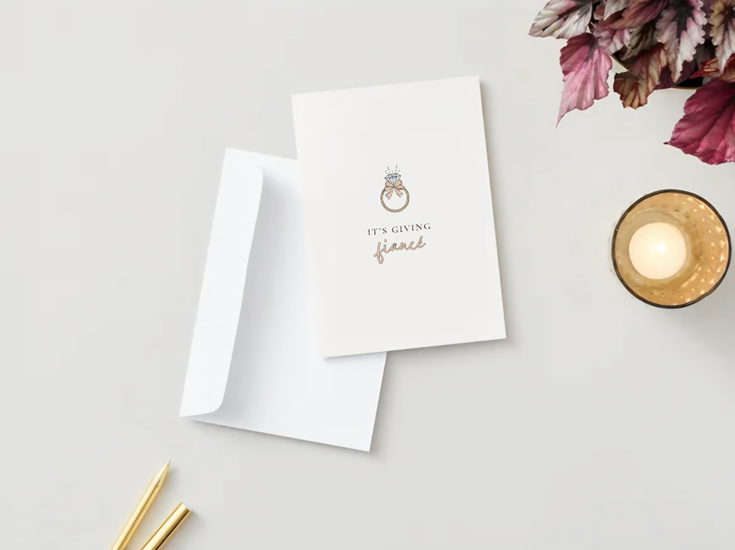 Fiance Vibes Greeting Card