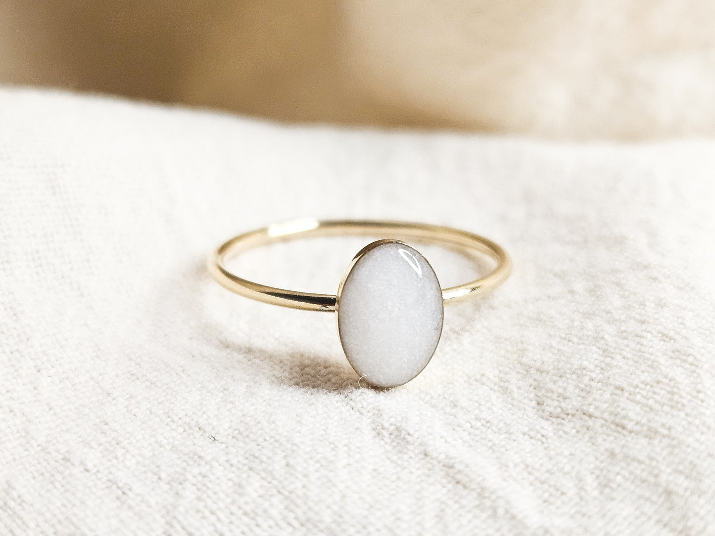 Milk Oval Ring in 14K Gold Filled