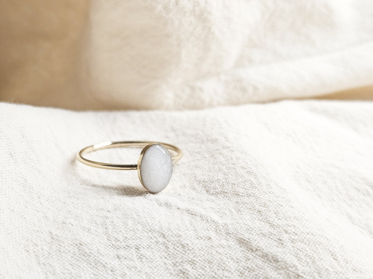 Milk Oval Ring in 14K Gold Filled