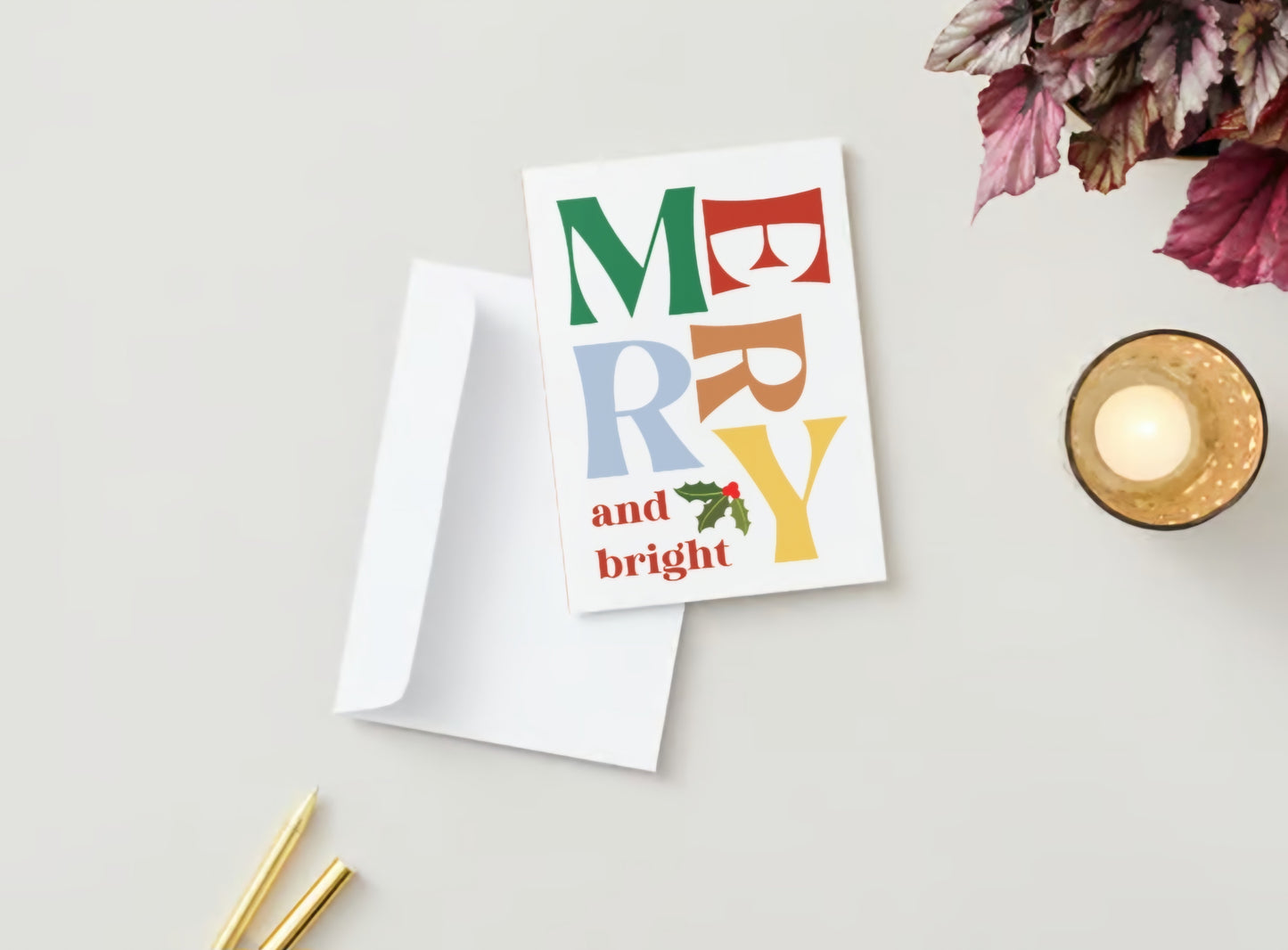 'Merry and Bright' Holiday Greeting Card
