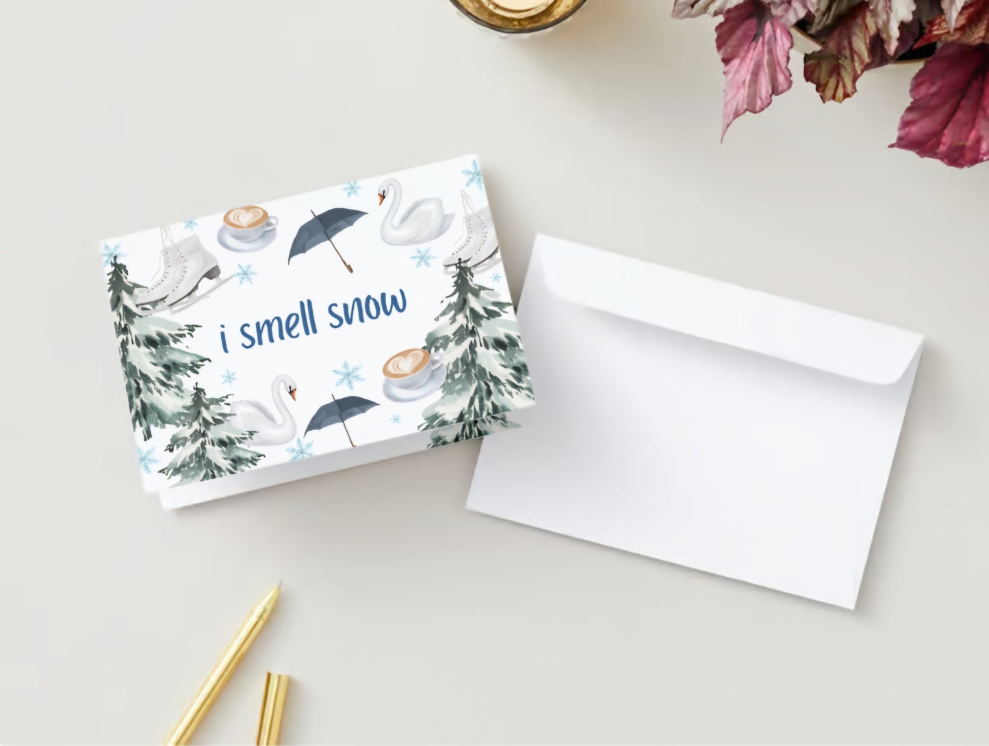 'i smell snow" Gilmore Girls Inspired Greeting Card