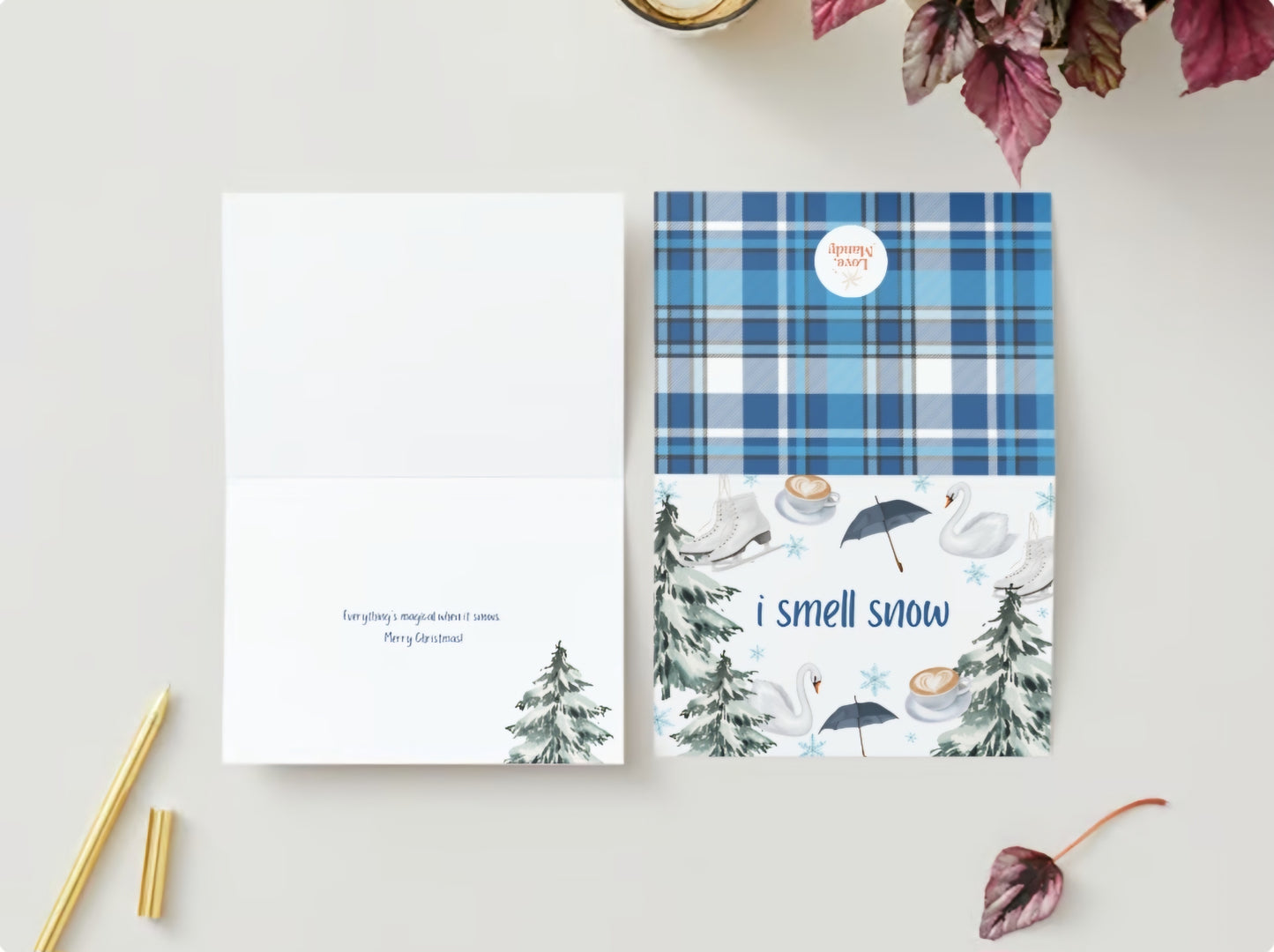 'i smell snow" Gilmore Girls Inspired Greeting Card