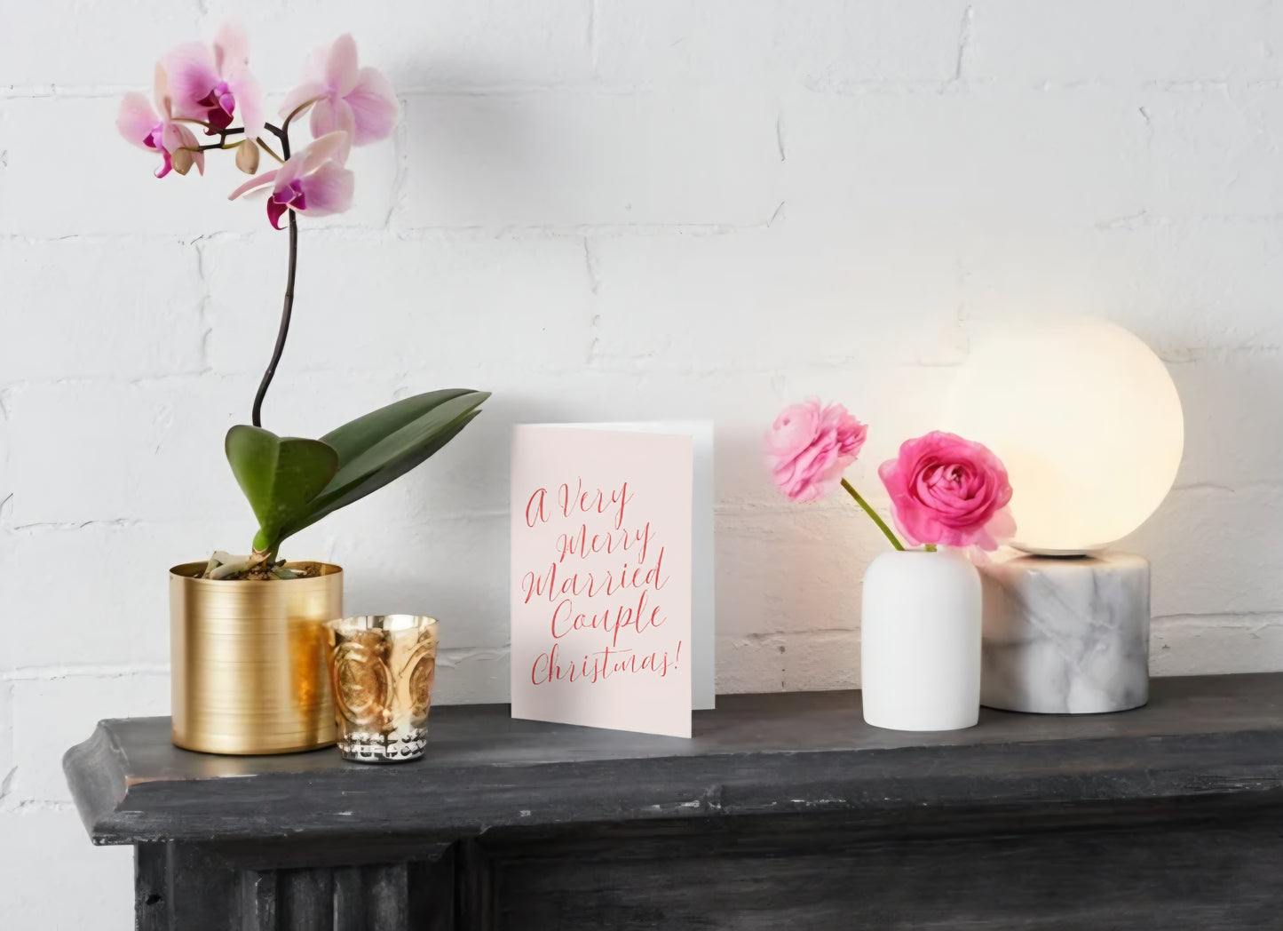 'A Very Merry Married Couple' Christmas Greeting Card