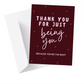 "You're The Best' Thank You Greeting Card
