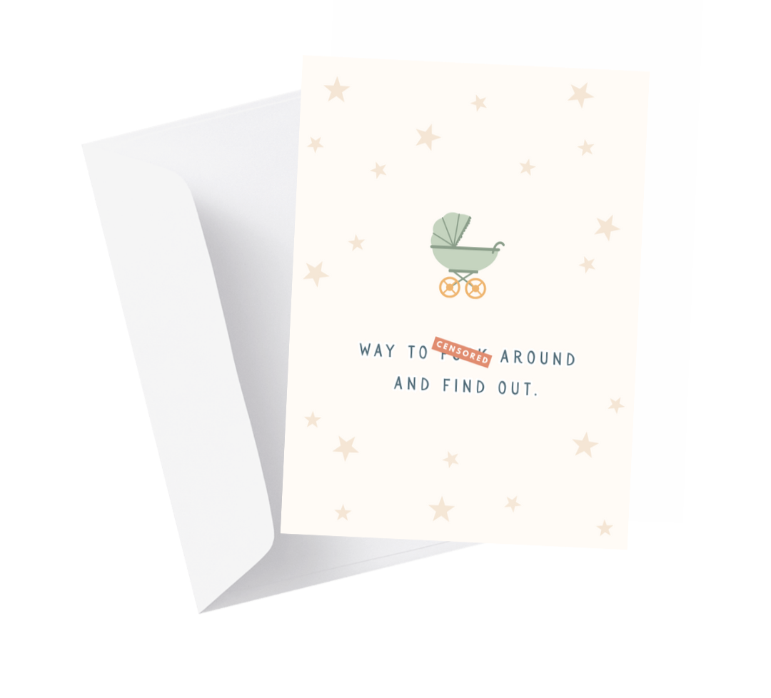 Censored Baby Shower Greeting Card