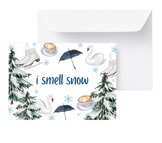 'i smell snow" Gilmore Girls Inspired Greeting Card
