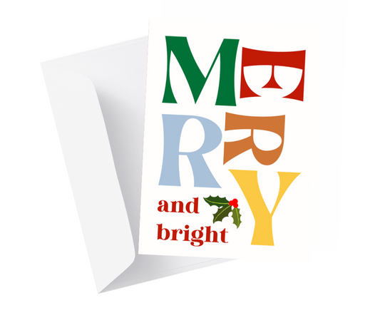 'Merry and Bright' Holiday Greeting Card