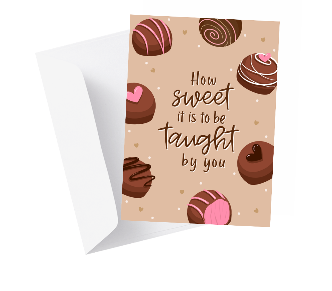 'Learning is Sweet' Teacher Valentine's Day Greeting Card